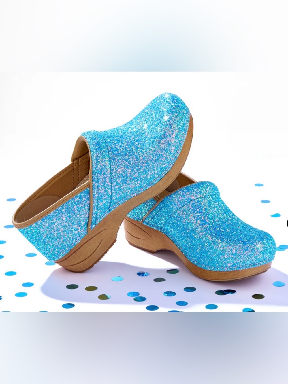 Dansko XP 2.0 Blue Glitter Clogs